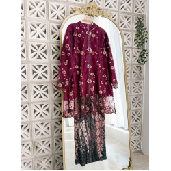 Pertiwi Lace Kurung - Maroon